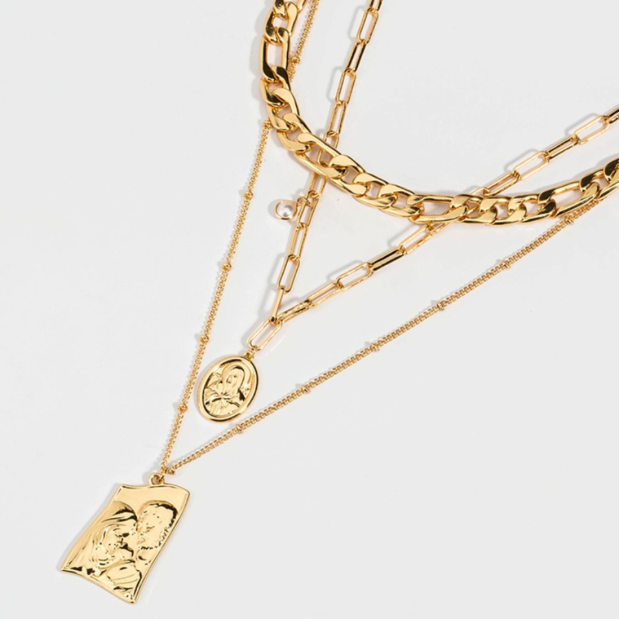 

Lovely Casual Coin Gold Multilayer Necklace