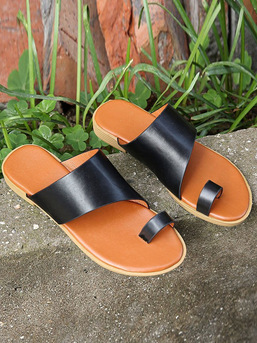 

LW Casual Round-toe Black Slippers