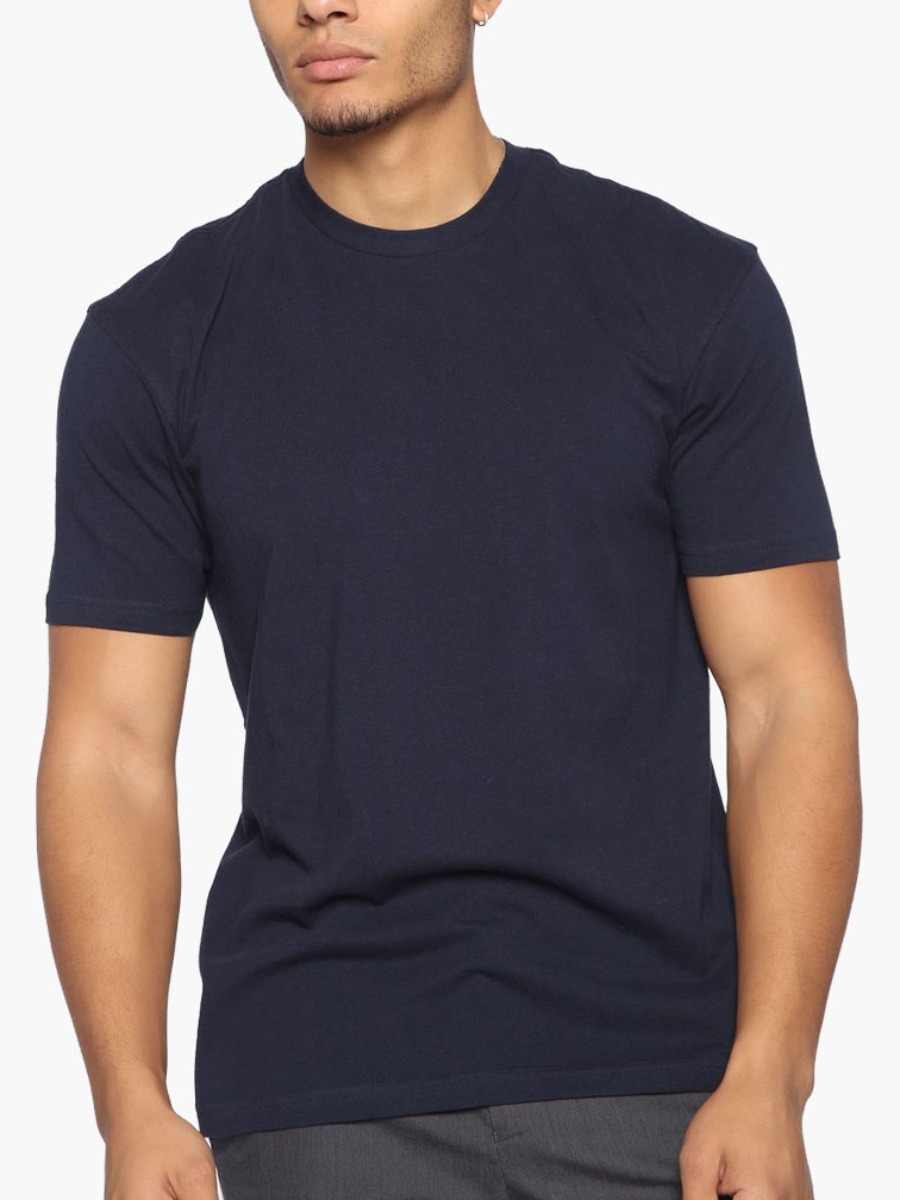 

Lovely Men Casual O Neck Regular Navy Blue T-shirt