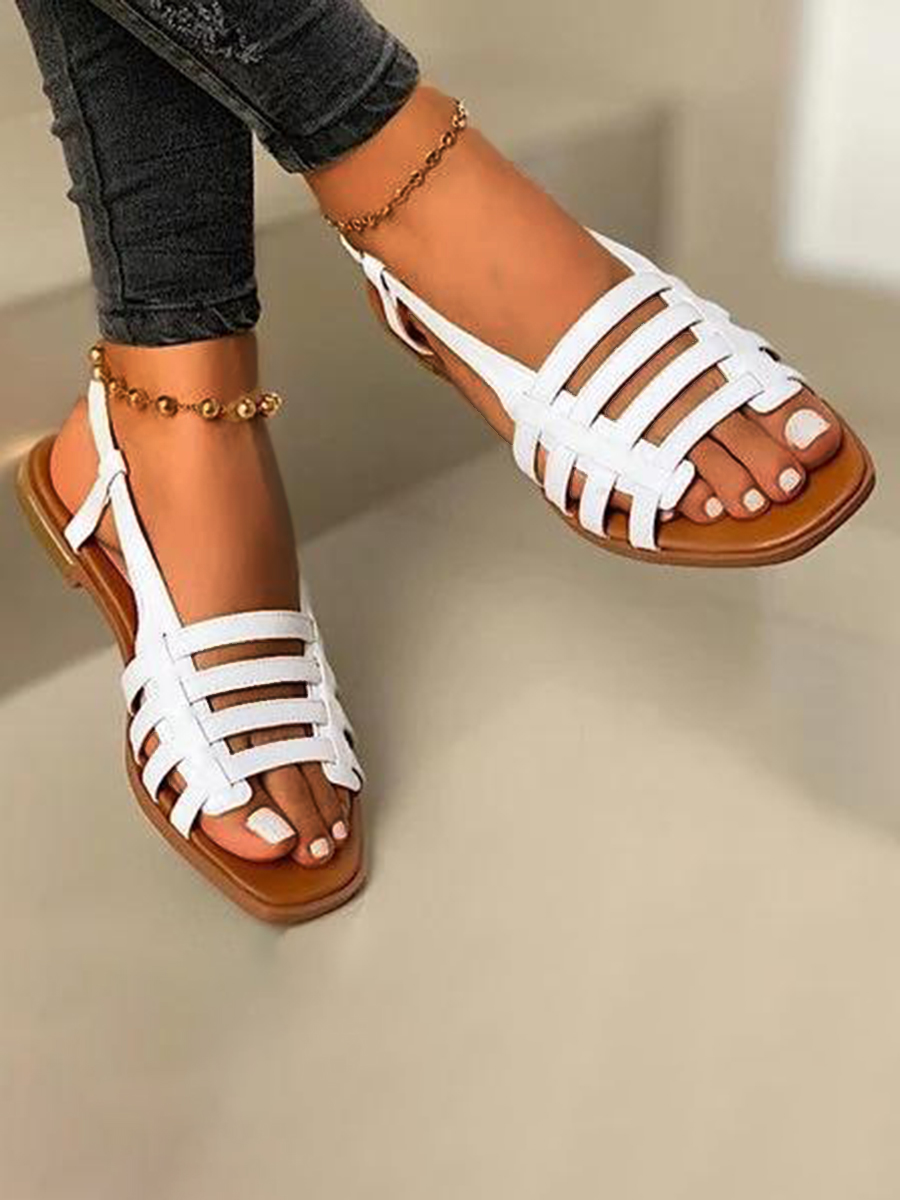 

Lovely Casual Hollow-out White Sandals
