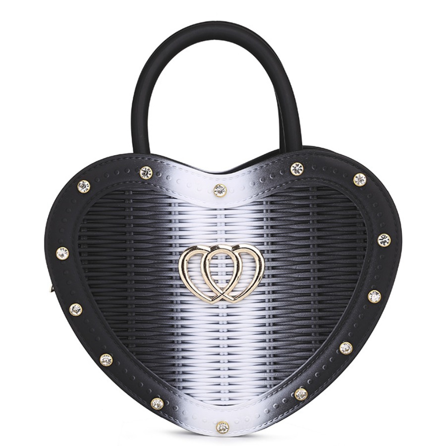 

Lovely Casual Heart-shaped Button Decoration Black Crossbody Bag