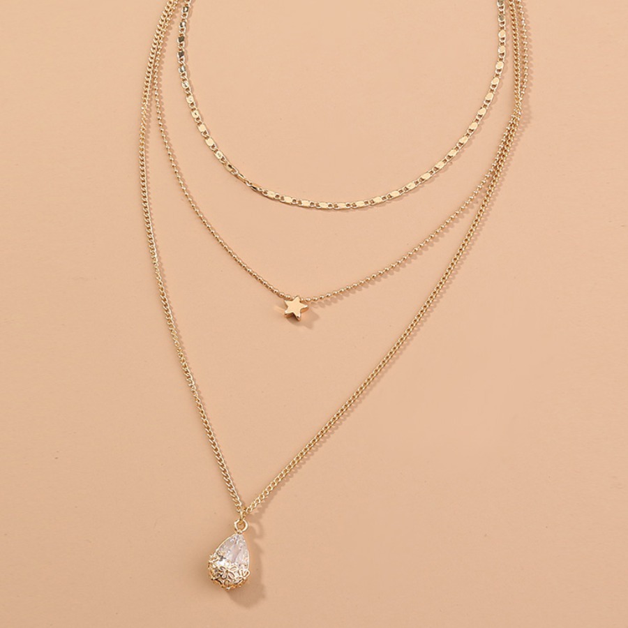 

Lovely Casual Star Gold Multilayer Necklace