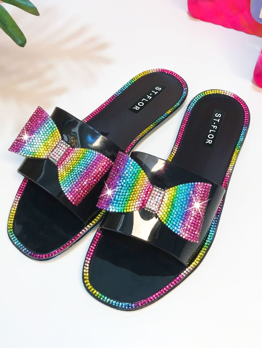 

Lovely Casual Bow-tie Black Slippers