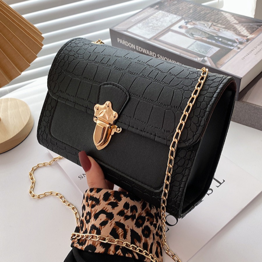 

Lovely Street Chain Strap Black Crossbody Bags