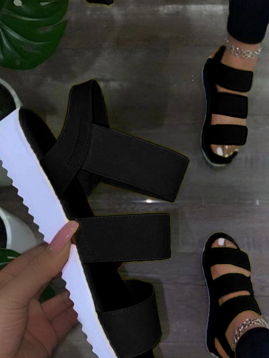 LW Casual Bandage Design Black Sandals