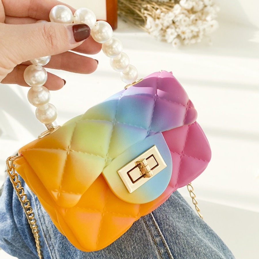 

Lovely Street Pearl Decoration Gradient Yellow Crossbody Bags