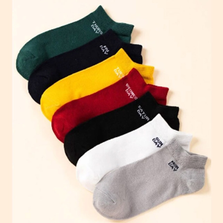 

Lovely Casual Letter Print Multicolor Socks(7-pair Mixed Colours), Multi