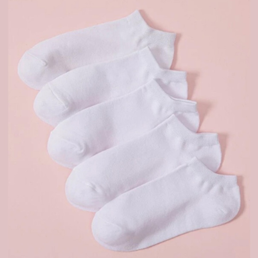 

Lovely Casual Basic White Socks(5-pair Set