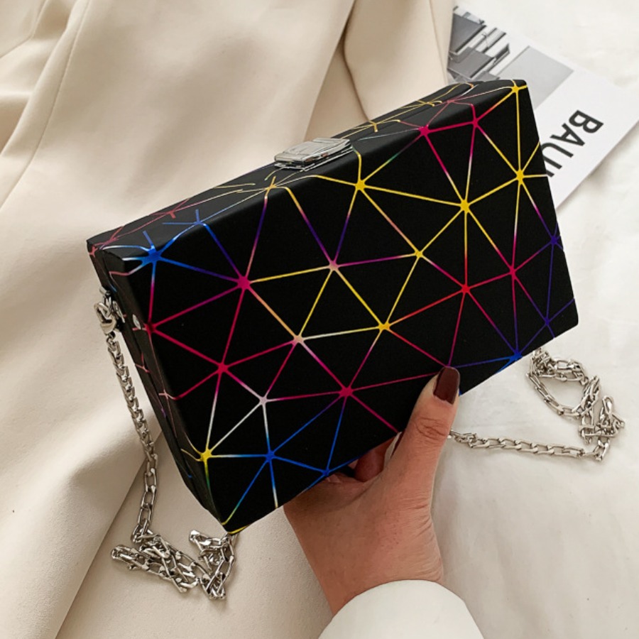 

Lovely Casual Geometric Print Black Crossbody Bags