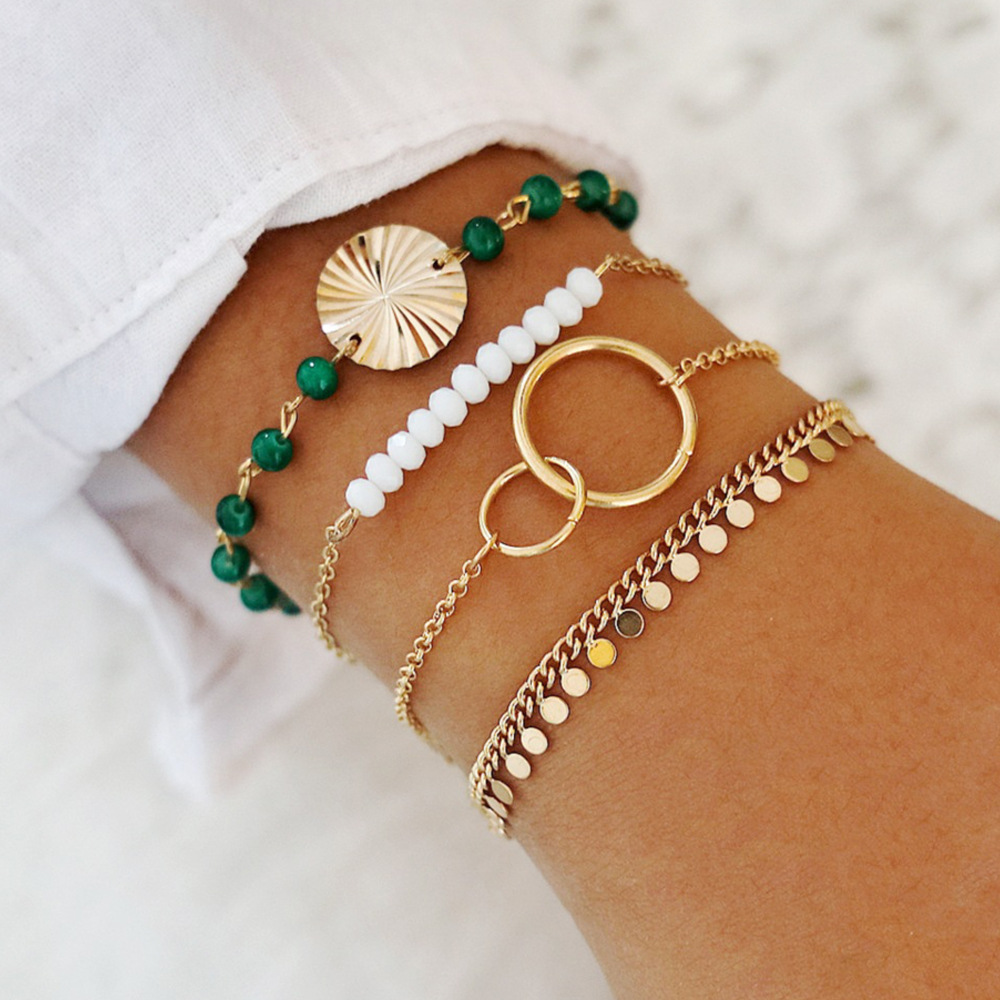 

Lovely Casual Coin Pearl Decoration Gold Bracelet