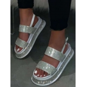 LW Casual Sequined White Platform Shoes