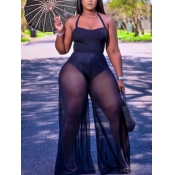 Lovely Sexy See-through Elastic Black One-piece Ju