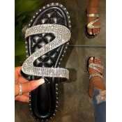 LW Casual Sequined Black Slippers