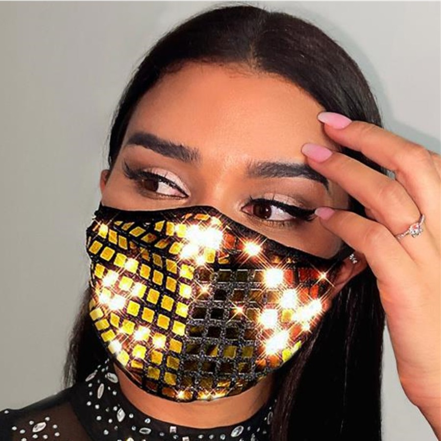 

Lovely Casual Sequined Gold Face Mask