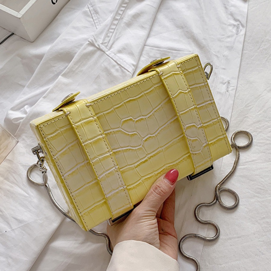 

Lovely Casual Metal Accessories Decoration Yellow Crossbody Bags