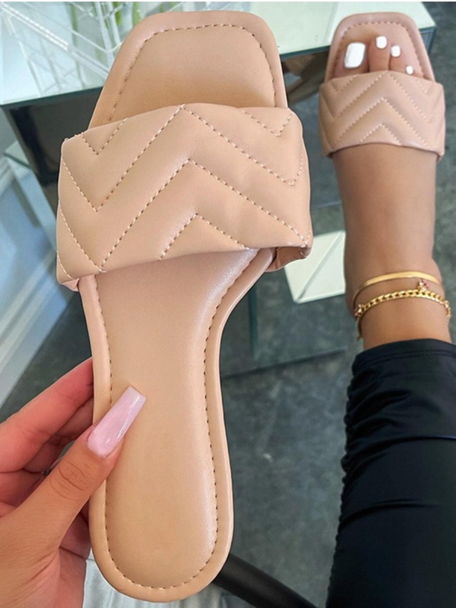

LW Casual Quilted Slide Apricot Slippers