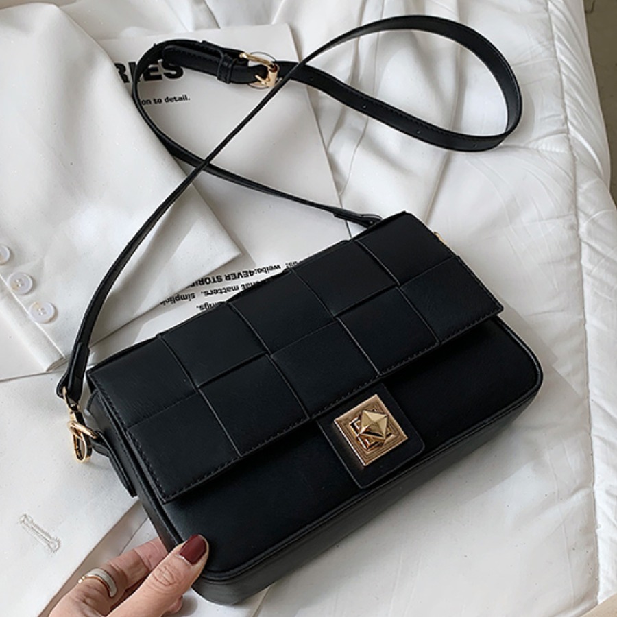 

Lovely Business Metal Accessories Decoration Black Crossbody Bags