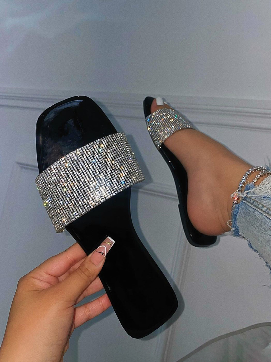 

LW Casual Sequined Black Slippers