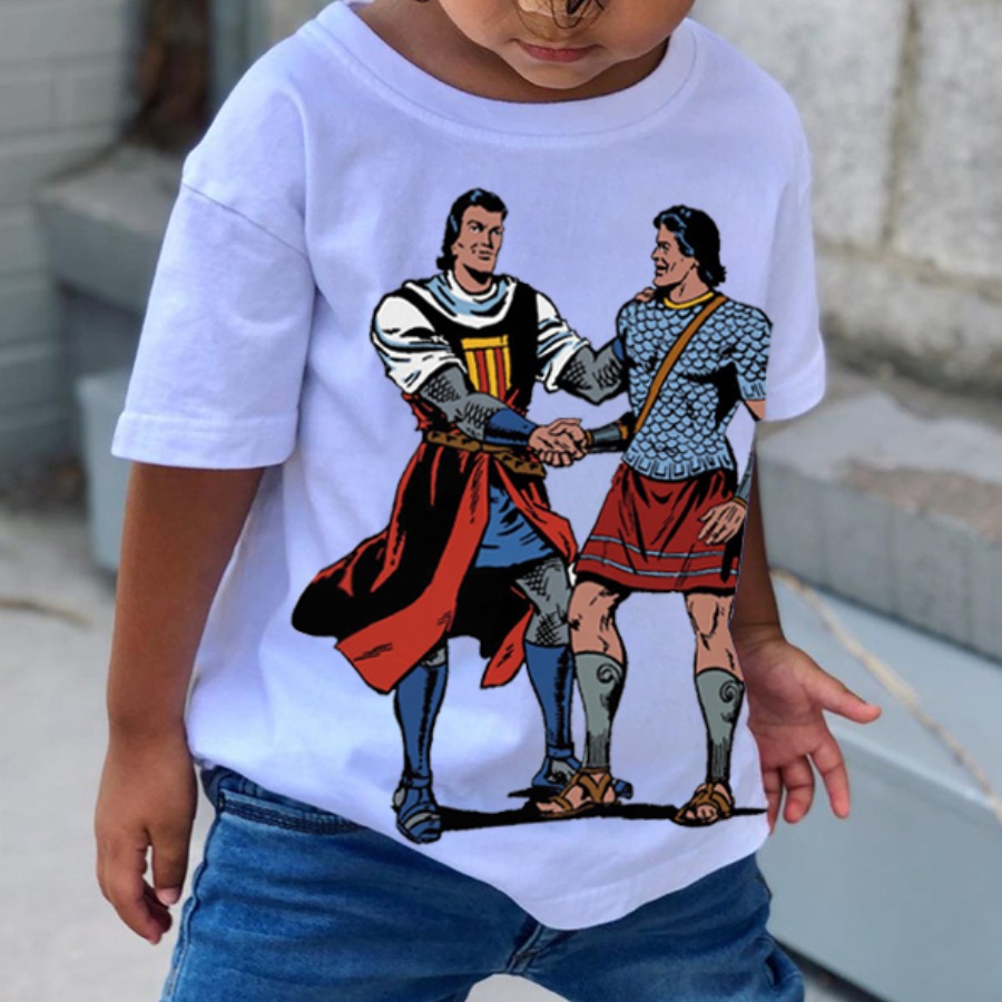 

Lovely Boy Casual O Neck Graffiti Print White T-shirt