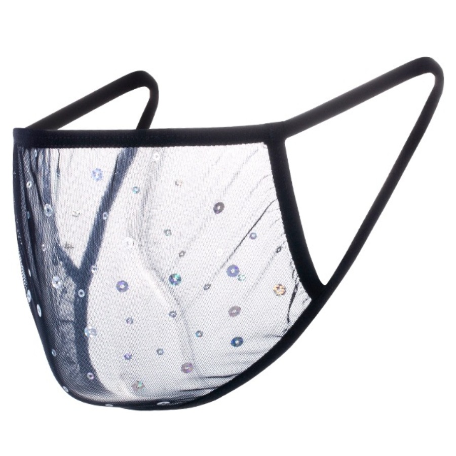 

Lovely Casual See-through Silver Face Mask