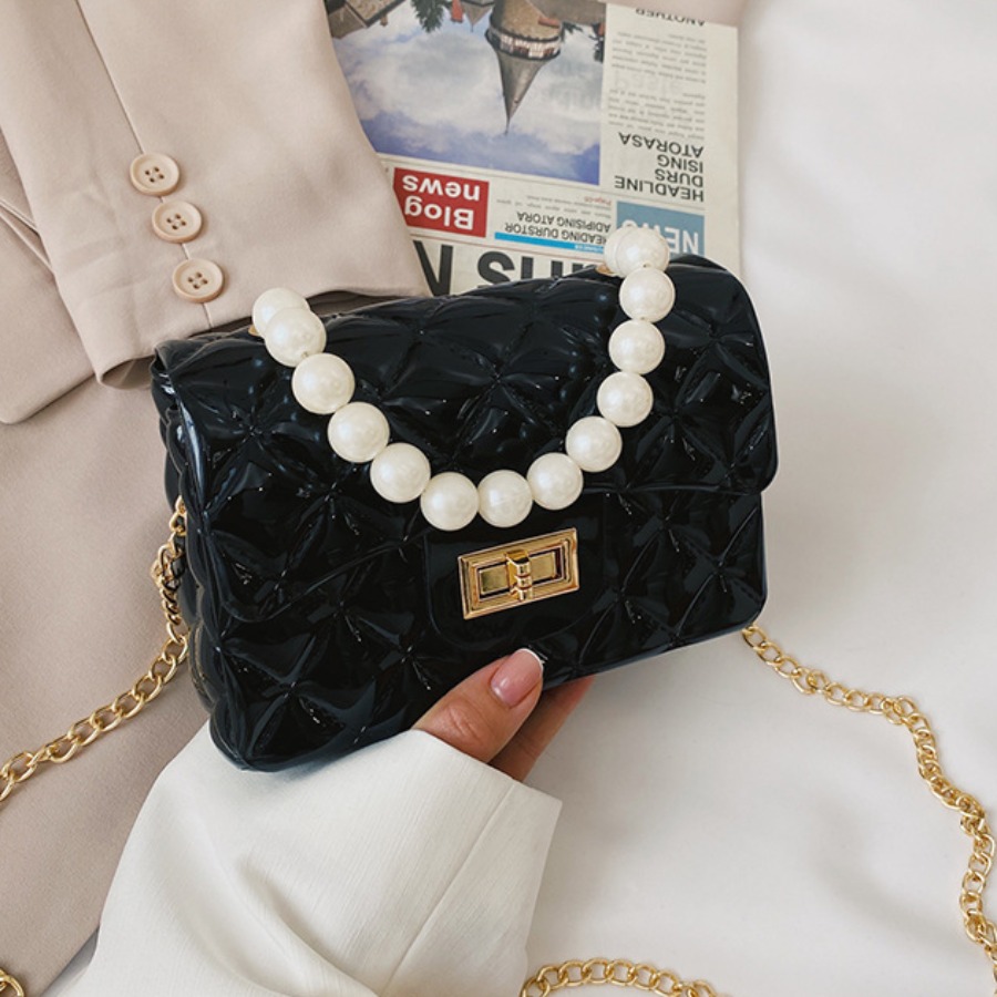 

Lovely Casual Pearl Decoration Black Crossbody Bags