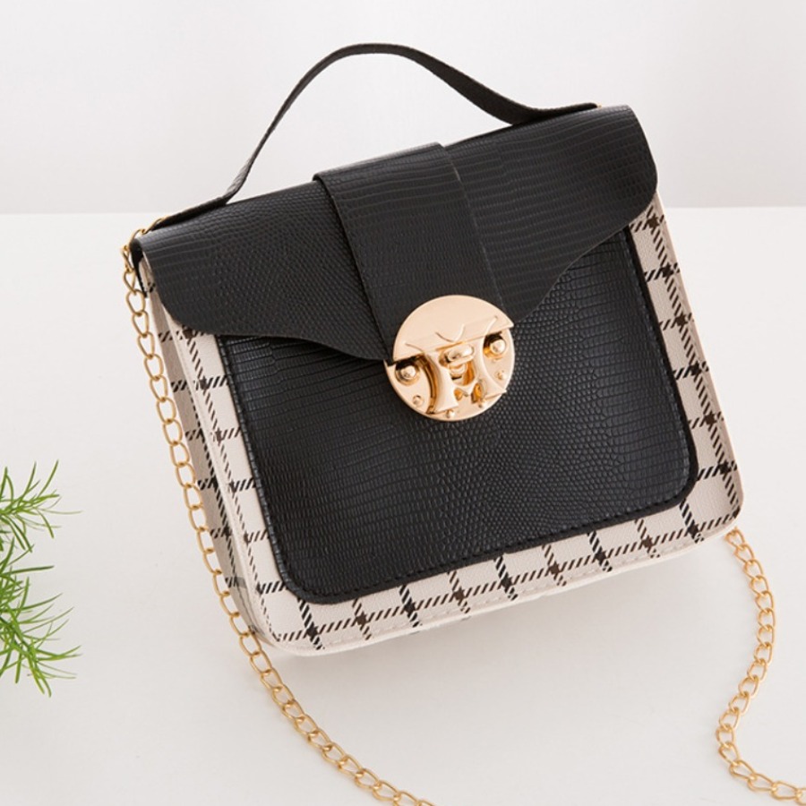 

Lovely Casual Plaid Print Black Crossbody Bags