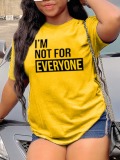 LW Round Neck Letter Print T-shirt