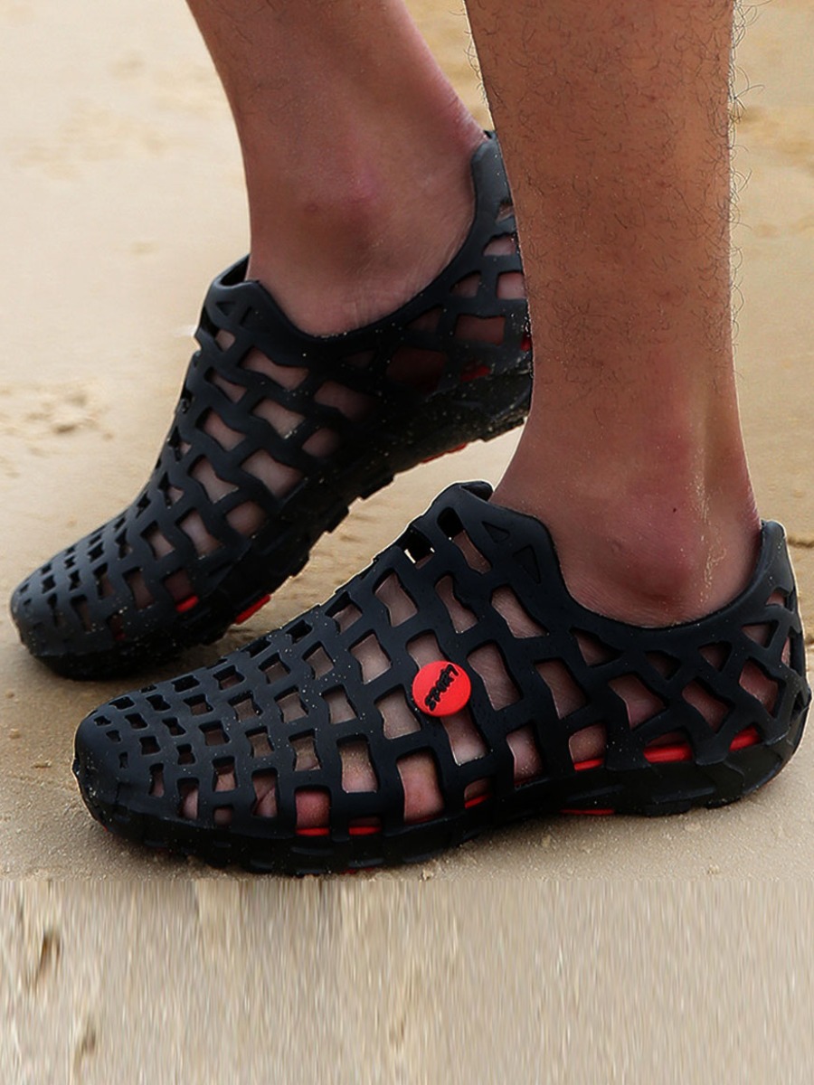 

Lovely Men Casual Hollow-out Black Flats
