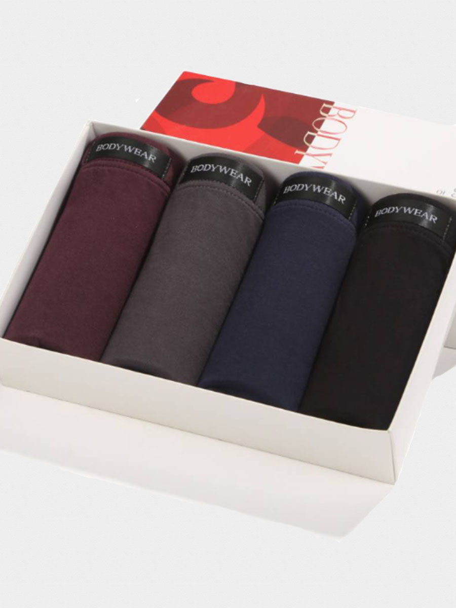 

Lovely Men Casual Plain Multicolor 4-piece Underwear, Multi