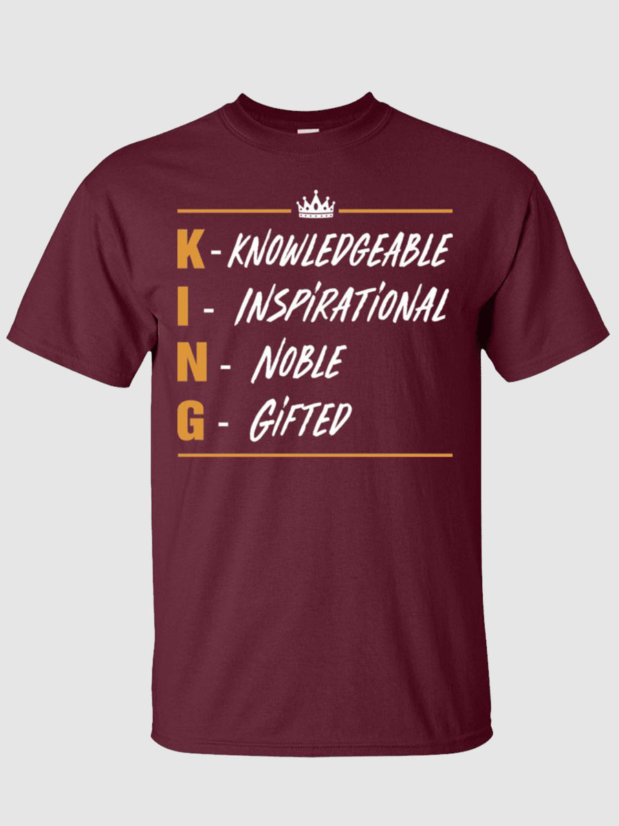 

Lovely Men Casual O Neck Letter Print Wine Red T-shirt