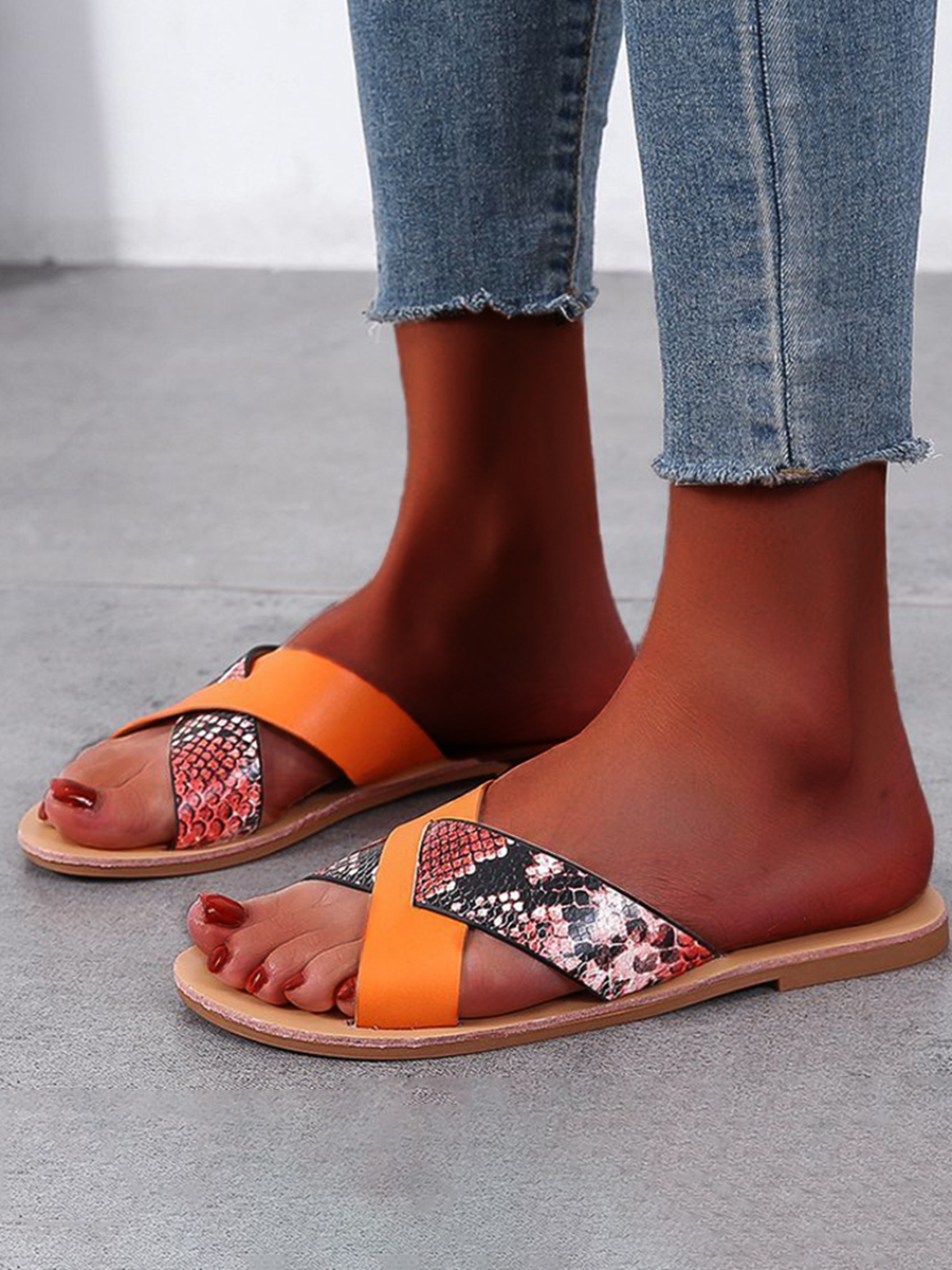 

Lovely Casual Animal Print Rose Red Slippers