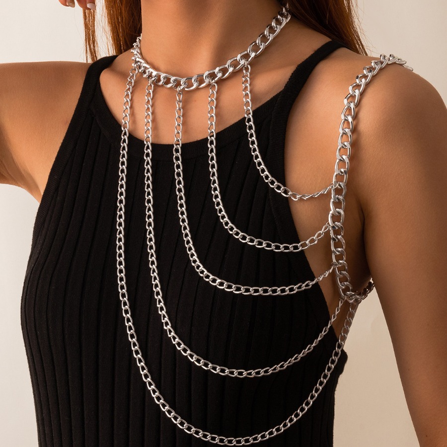 

LW Casual Hollow-out Silver Body Chain
