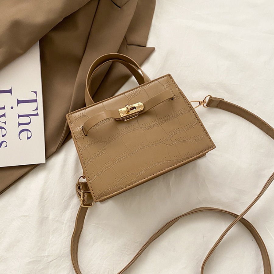 

Lovely Casual Metal Accessories Decoration Light Camel Crossbody Bag