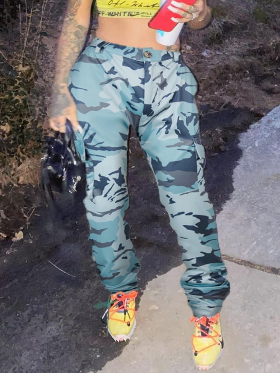 

LW Street Mid Waist Camo Print Pants