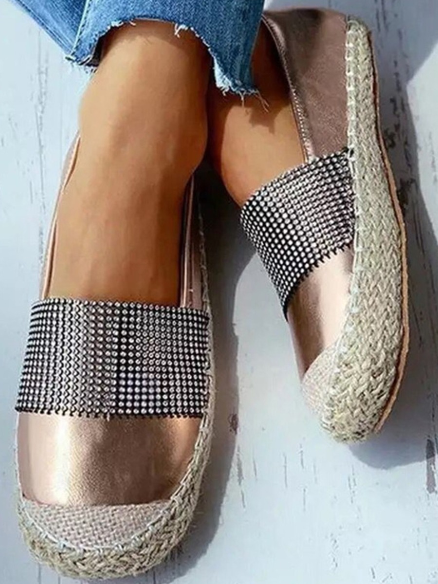 

Lovely Casual Patchwork Pink Flats