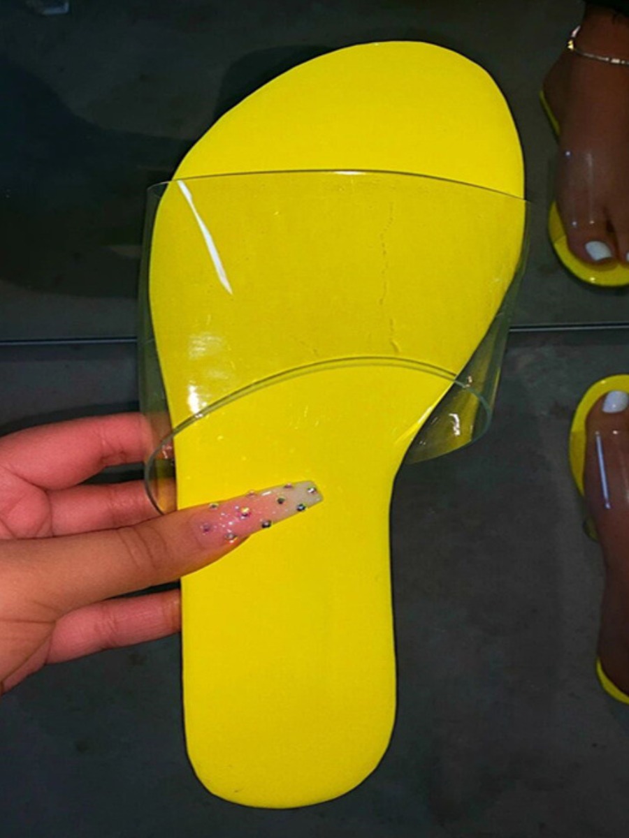 

LW BASICS Casual See-through Yellow Slippers