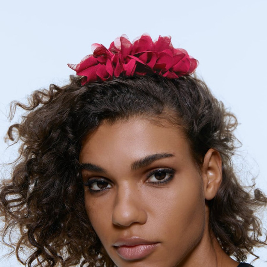 

Lovely Street Floral Decoration Red Hairpin