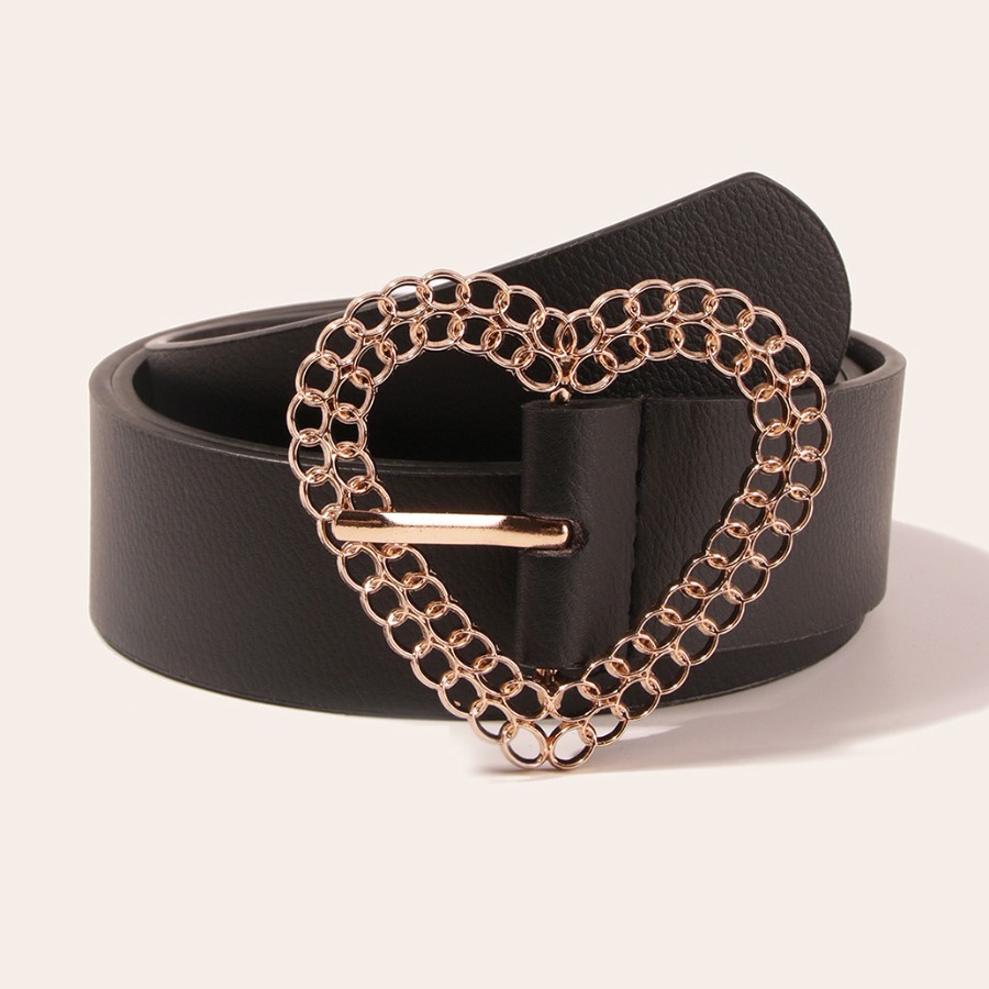 

LW Street Heart-shaped Buckle Black Belt