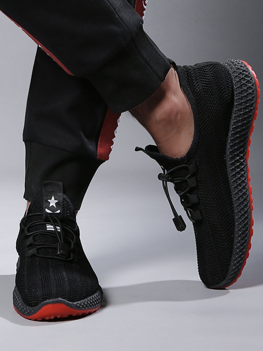 

Lovely Men Sporty Patchwork Black Sneakers