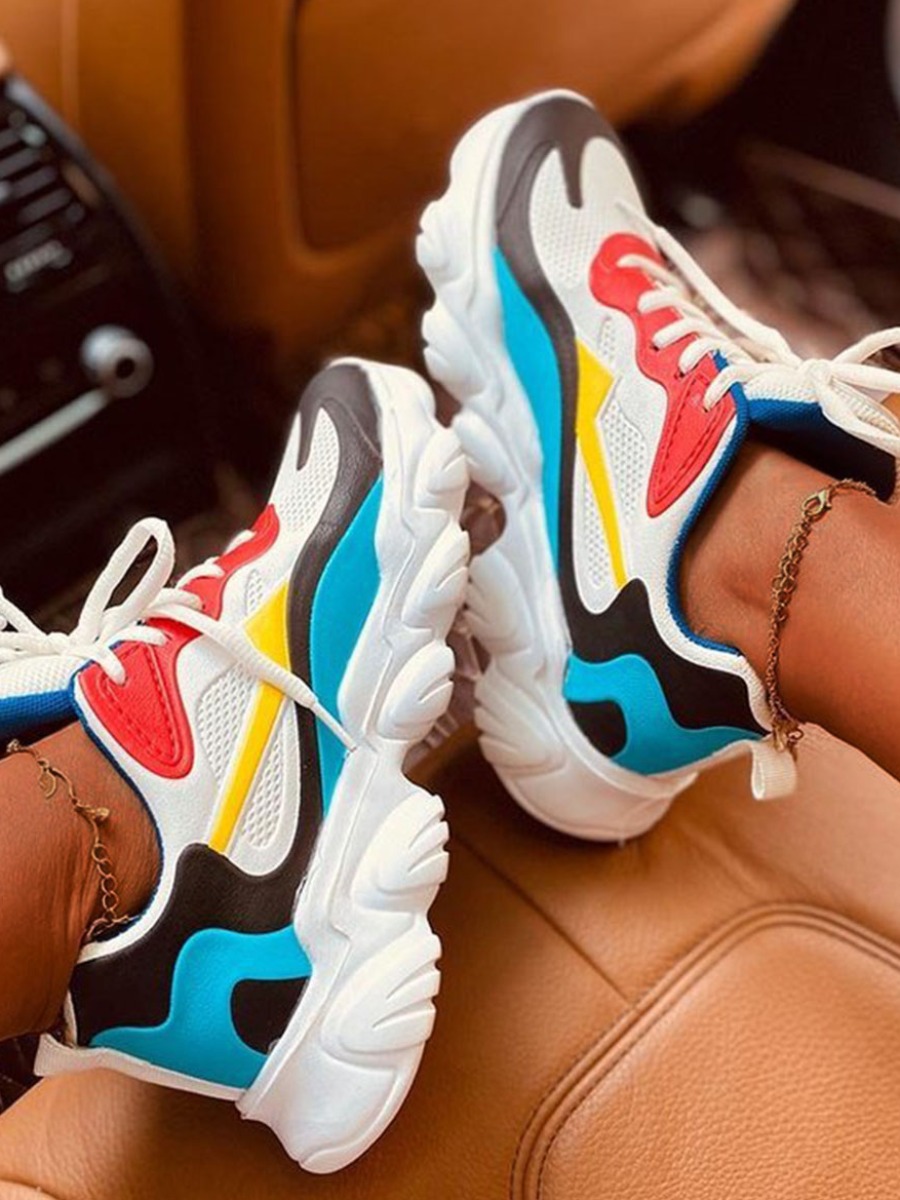 

Lovely Sporty Color-lump Multicolor Sneakers, Multi