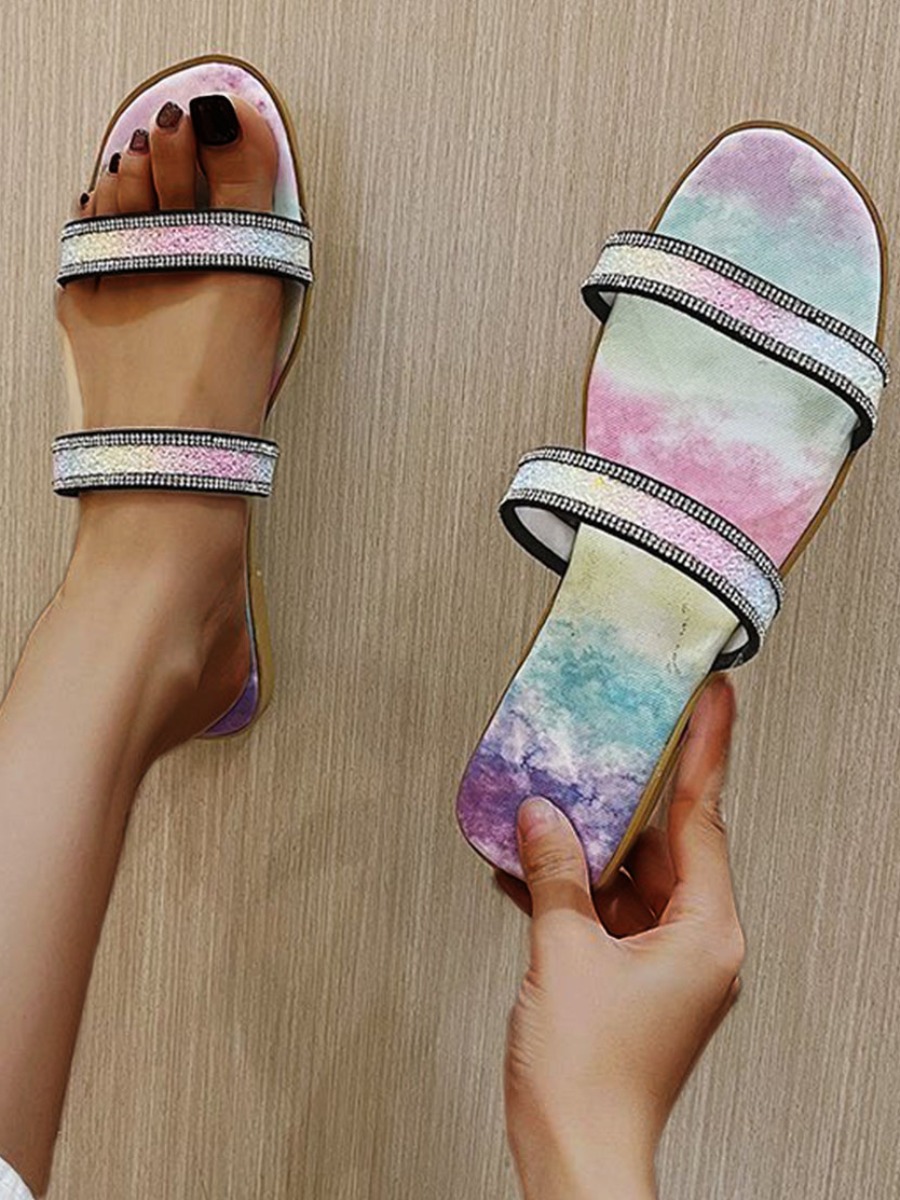 

Lovely Casual Tie-dye Multicolor Slippers, Multi