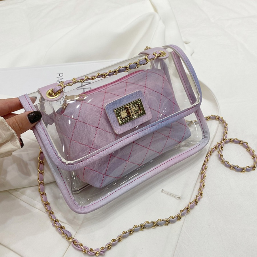 

Lovely Casual See-through Pink Shoulder Bag