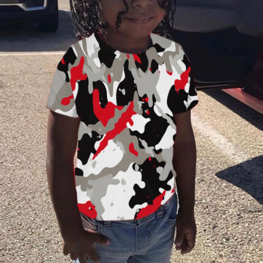 

Lovely Men Street O Neck Camo Print Red T-shirt, Red camouflage