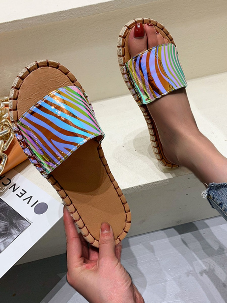 

Lovely Casual Zebra Stripe Round-toe Slippers