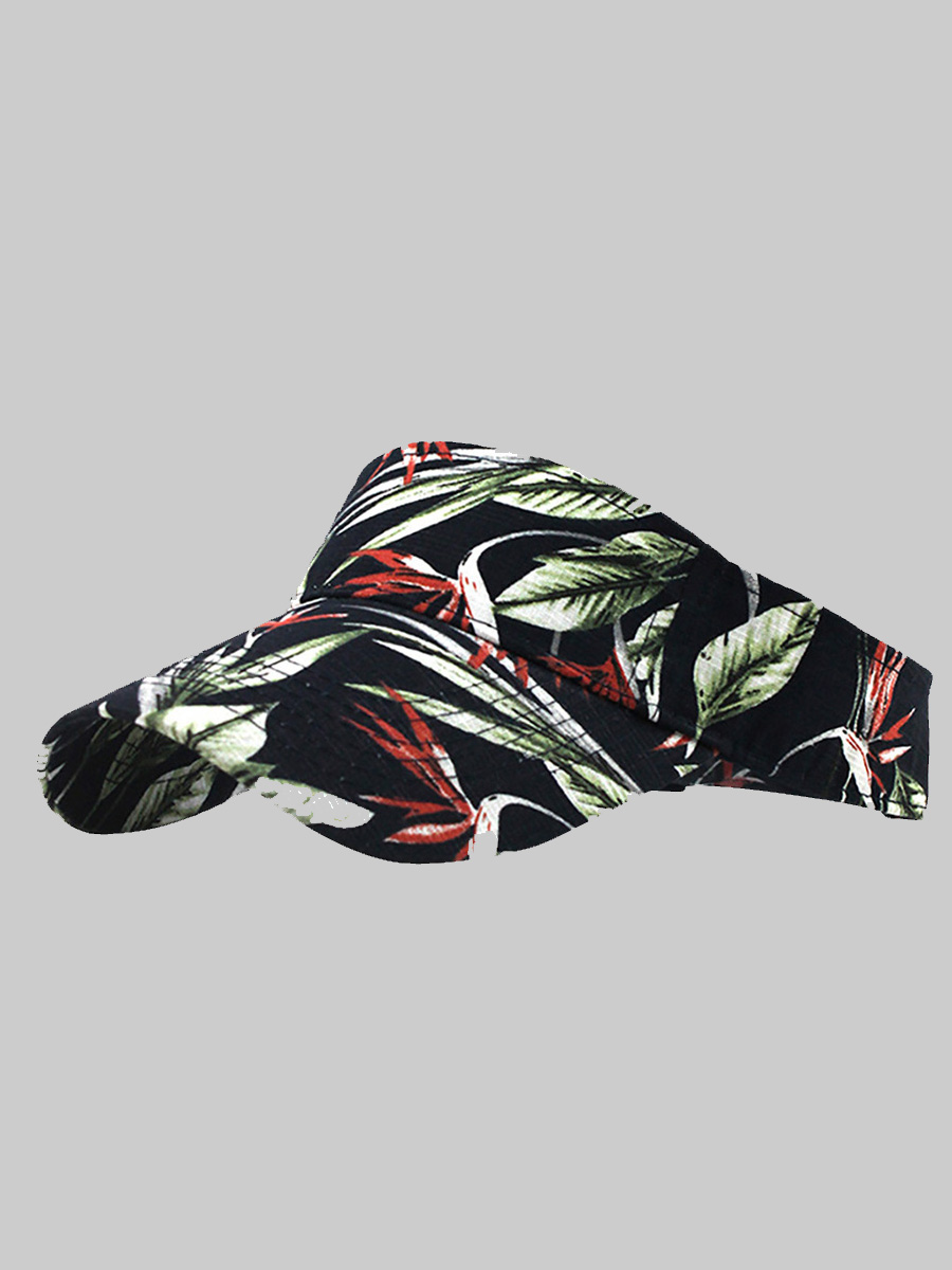 

Lovely Sporty Floral Print Black Hat