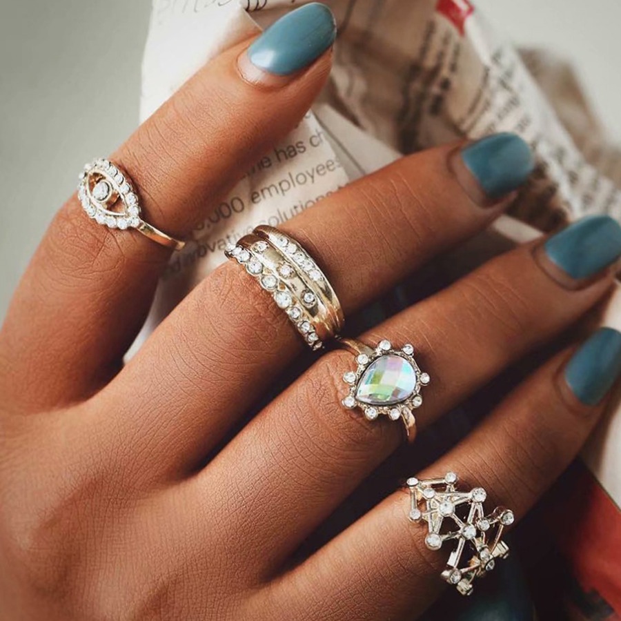 

Lovely Casual Hollow-out Gold 4-piece Ring