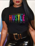 LW Round Neck Letter Print T-shirt