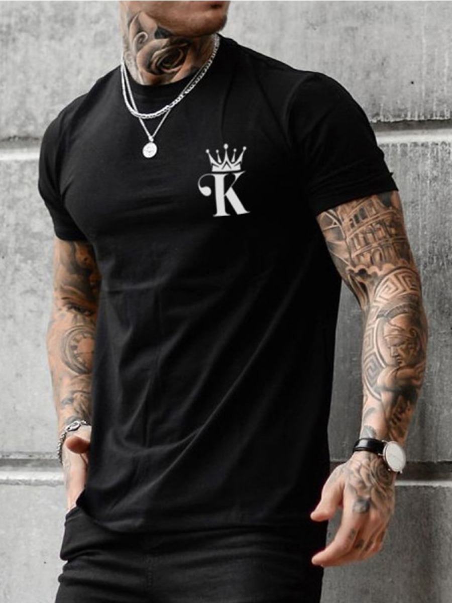 

LW Casual Crown Poker Print Black T-shirt