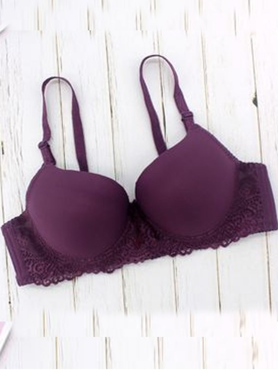 

LW Casual Mesh Patchwork Purple Bra