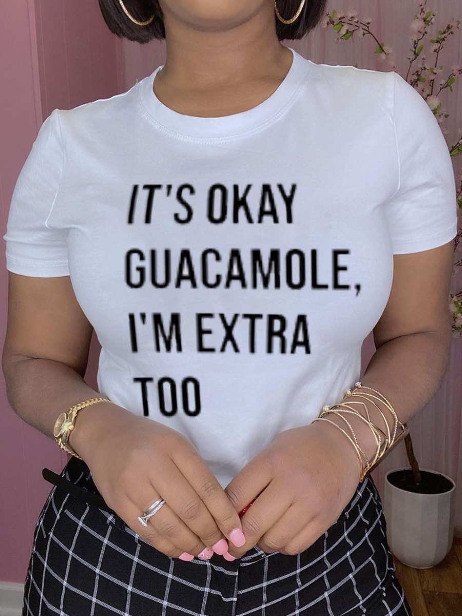 

Lovely Casual O Neck Letter Print White T-shirt